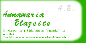 annamaria blazsits business card